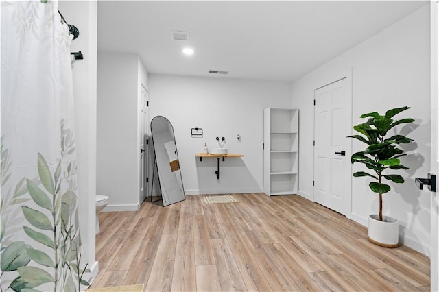 foyer featuring light wood-type flooring