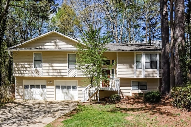 split foyer home with a garage