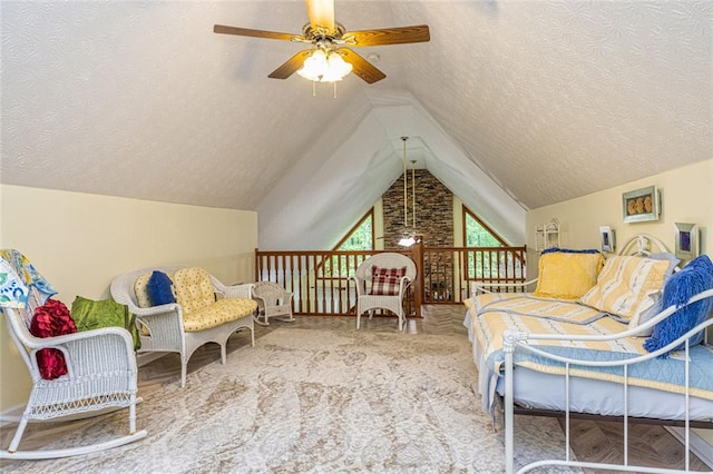 130 Brooklet Way, Brooks, GA 30205 - bedroom with a textured ceiling and lofted ceiling