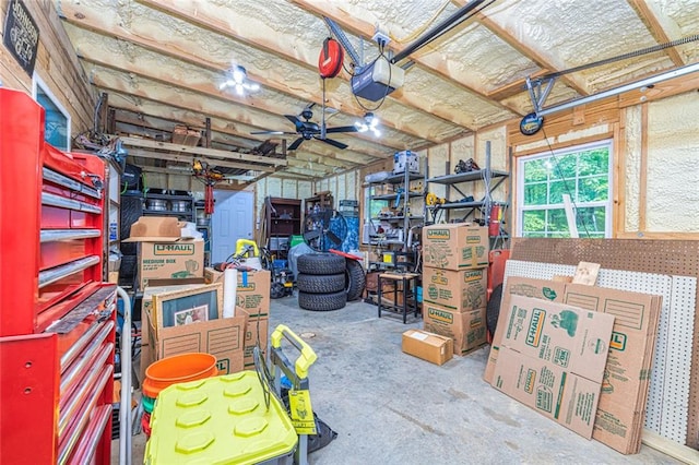 130 Brooklet Way, Brooks, GA 30205 - basement featuring a ceiling fan and a garage
