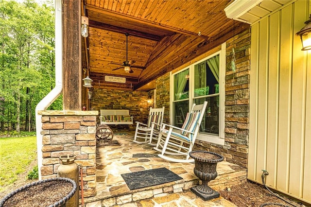 130 Brooklet Way, Brooks, GA 30205 - covered porch with a ceiling fan