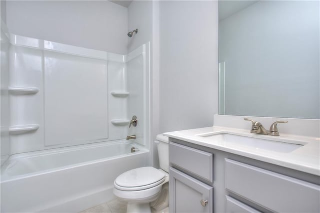 96 Sherwood Dr, Commerce, GA 30529 - bathroom with tile patterned floors, vanity, washtub / shower combination, and toilet