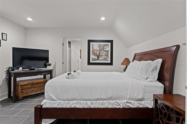 3143 Church St, East Point, GA 30344 - bedroom with recessed lighting, lofted ceiling, and tile patterned flooring