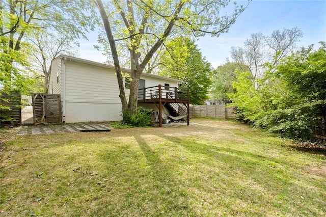 3143 Church St, East Point, GA 30344 - view of yard featuring a wooden deck and stairs