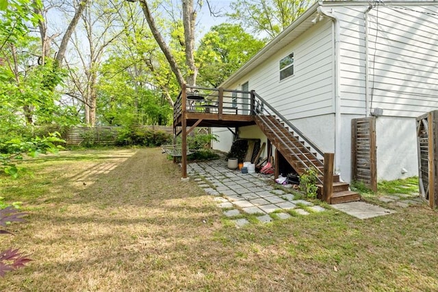 3143 Church St, East Point, GA 30344 - view of yard featuring stairs and a wooden deck