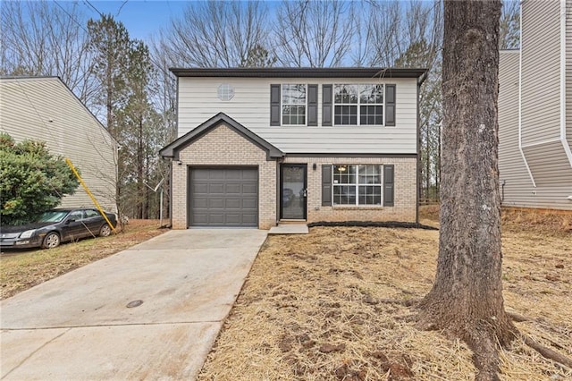 front facade with a garage