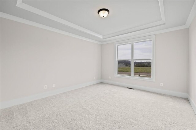 171 Blue Rider Trl, Hoschton, GA 30548 - carpeted empty room featuring baseboards, visible vents, ornamental molding, and a raised ceiling