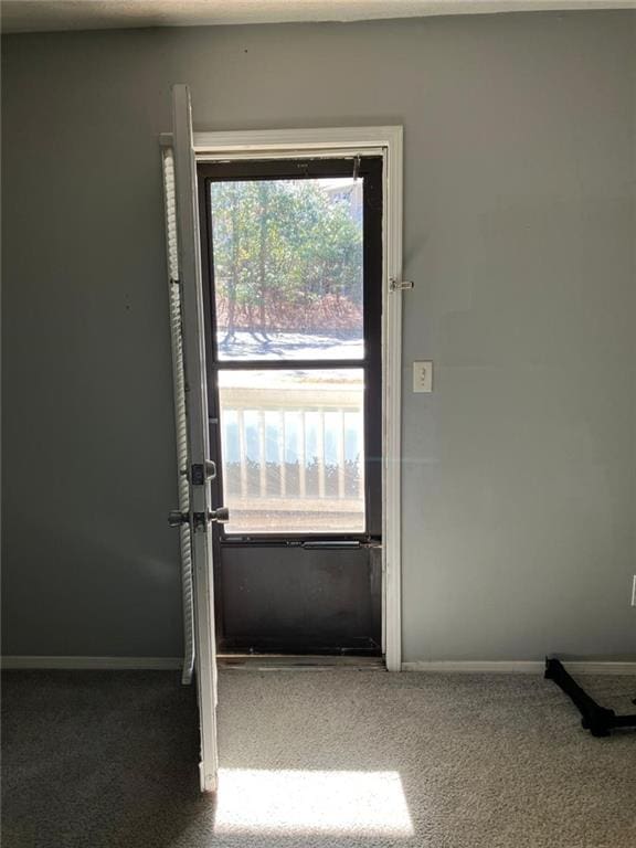 entryway with plenty of natural light and carpet