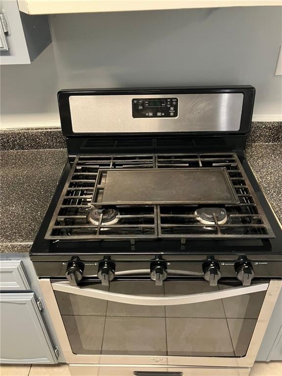 details with stainless steel range with gas stovetop