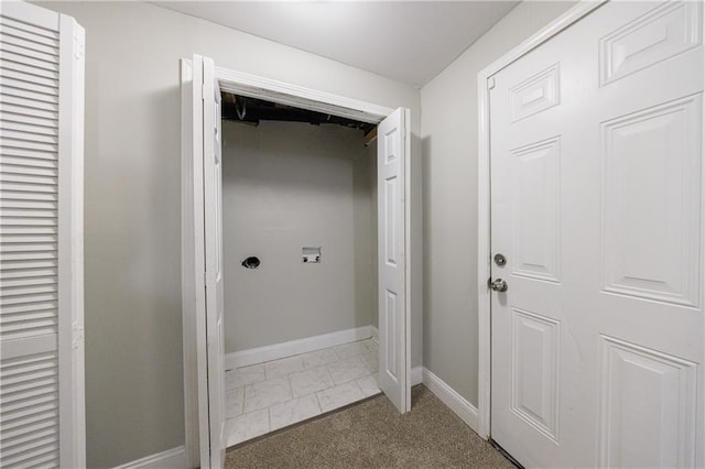 5287 Chantilly Ter, Atlanta, GA 30349 - washroom with baseboards, marble finish floor, laundry area, and washer hookup