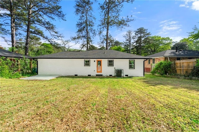 2146 Trailwood Rd, Decatur, GA 30032 - rear view of house with cooling unit, a yard, and fence