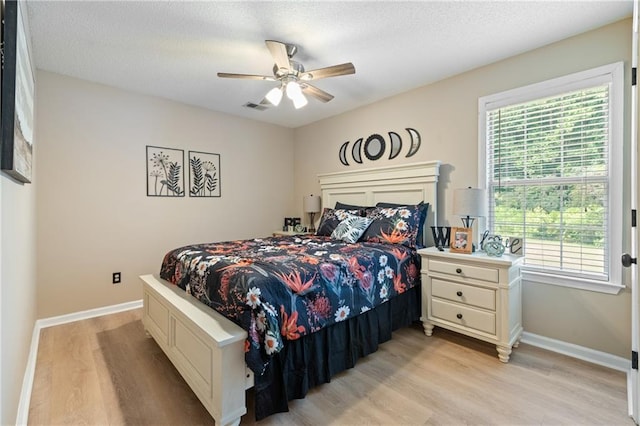 15 Fairwoods Ct, Covington, GA 30016 - bedroom featuring light wood-type flooring, ceiling fan, and a textured ceiling