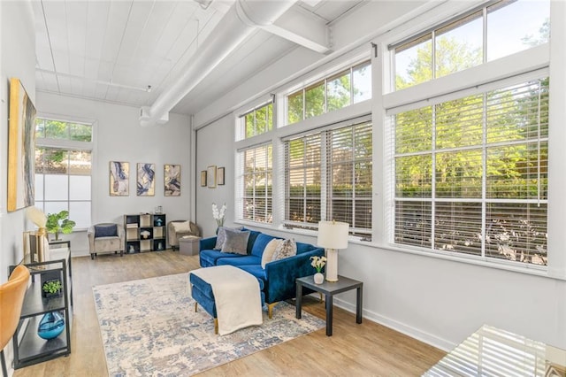 572 Edgewood Ave SE Unit # 106, Atlanta, GA 30312 - sunroom with beamed ceiling