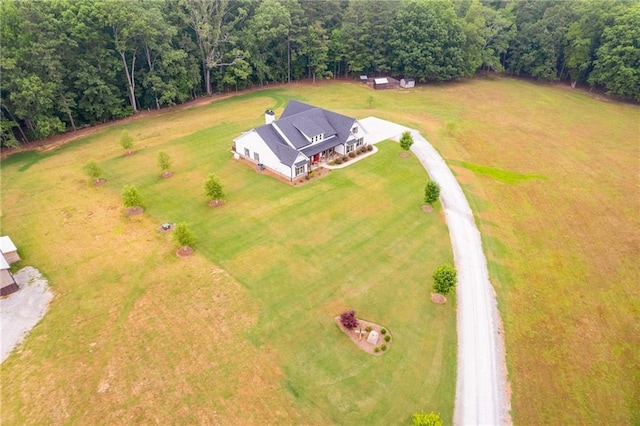 bird's eye view featuring a rural view