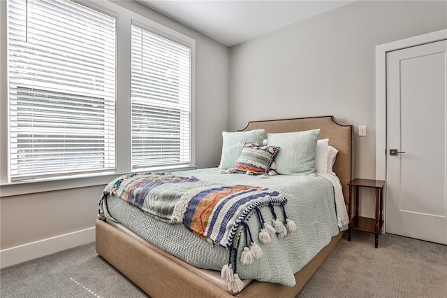 bedroom with baseboards and carpet flooring