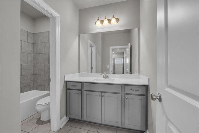 1179 Bennett Creek Overlook, Suwanee, GA 30024 - full bathroom with toilet, vanity, tile patterned flooring, and shower / bathtub combination