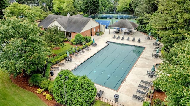 2022 Maple Ridge Dr NW, Acworth, GA 30101 - community pool with a gazebo, fence, and a patio