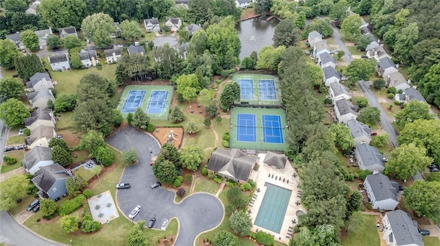 2022 Maple Ridge Dr NW, Acworth, GA 30101 - aerial view of property's location with nearby suburban area, a pool, and a nearby body of water