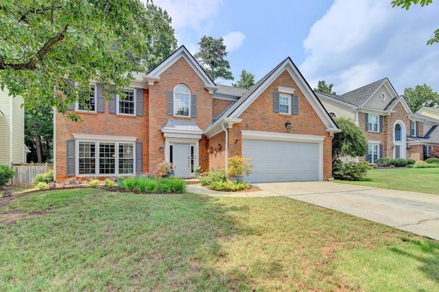 785 Cirrus Dr, Johns Creek, GA 30022 - view of front facade featuring brick siding, driveway, and an attached garage