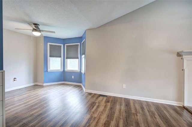 80 Broadlands Dr, White, GA 30184 - empty room featuring ceiling fan, wood finished floors, and a textured ceiling