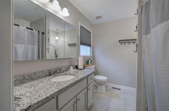 80 Broadlands Dr, White, GA 30184 - bathroom with vanity, tile patterned floors, and curtained shower