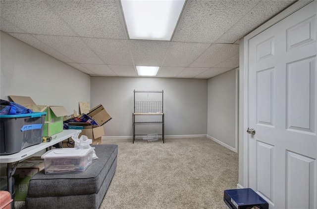 80 Broadlands Dr, White, GA 30184 - living area with carpet and a paneled ceiling