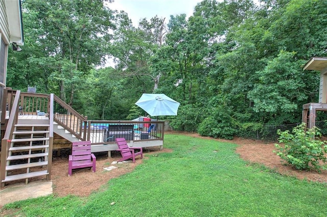 80 Broadlands Dr, White, GA 30184 - view of yard featuring stairway and a deck