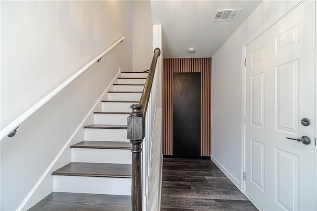 2164 Mill Garden Run, Buford, GA 30519 - stairs featuring visible vents, baseboards, and wood finished floors