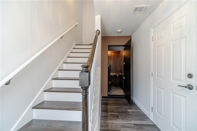 2164 Mill Garden Run, Buford, GA 30519 - stairway with visible vents, baseboards, and wood finished floors