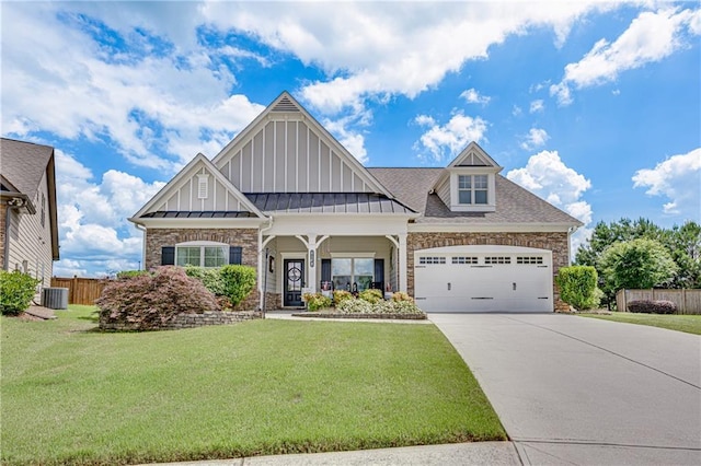 4578 Big Rock Ridge Trl, Gainesville, GA 30504 - craftsman house with stone siding, driveway, a garage, and board and batten siding