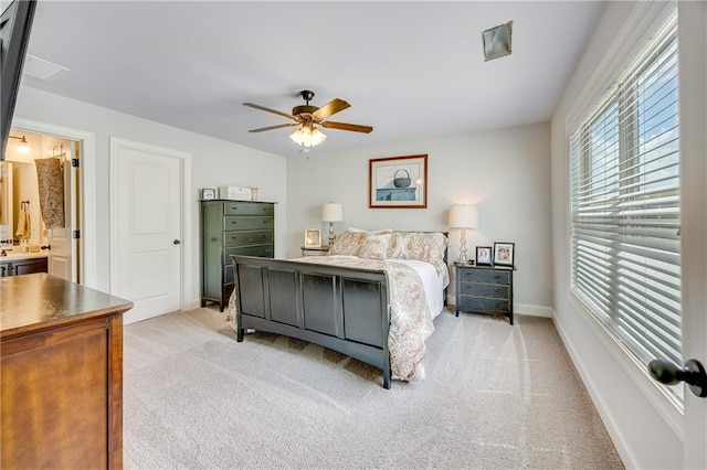 4578 Big Rock Ridge Trl, Gainesville, GA 30504 - bedroom with light carpet and a ceiling fan