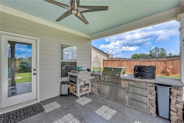 4578 Big Rock Ridge Trl, Gainesville, GA 30504 - view of patio / terrace featuring exterior kitchen and ceiling fan