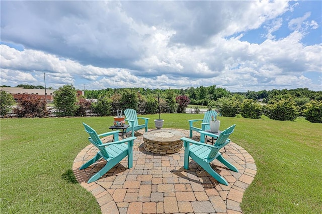 4578 Big Rock Ridge Trl, Gainesville, GA 30504 - view of patio featuring an outdoor fire pit