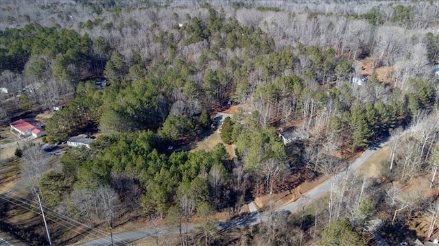 drone / aerial view with a forest view