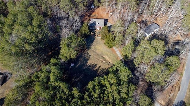 aerial view with a forest view