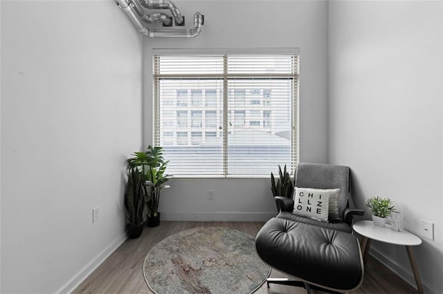 sitting room featuring hardwood / wood-style floors