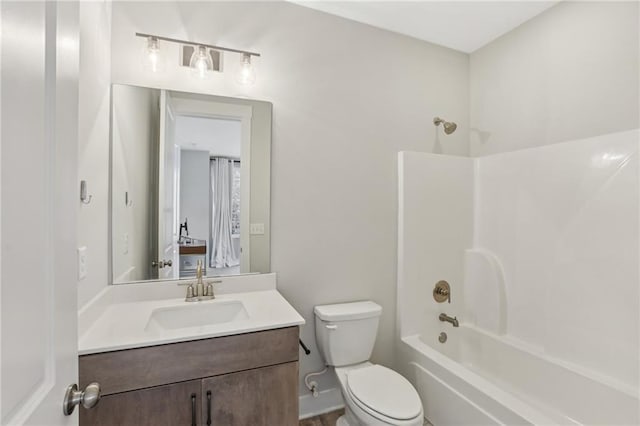 264 Castleberry Station Dr SW, Atlanta, GA 30313 - bathroom with toilet, shower / tub combination, baseboards, and vanity