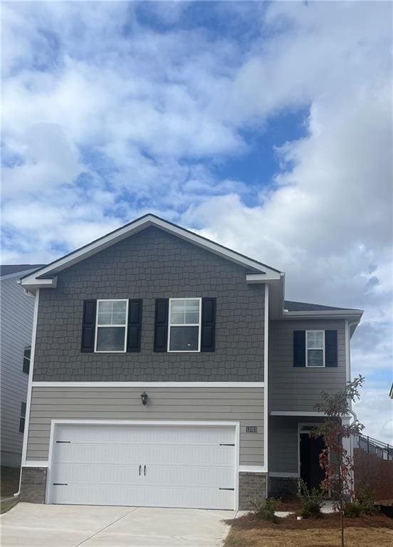 view of front of house with a garage