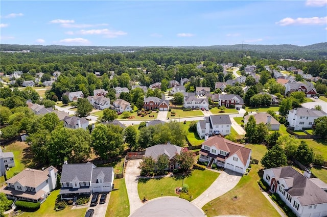 aerial view with a residential view