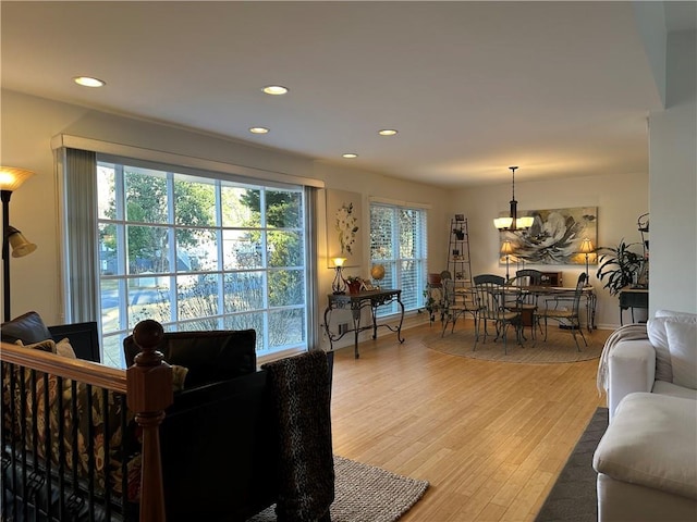 living room featuring hardwood / wood-style flooring