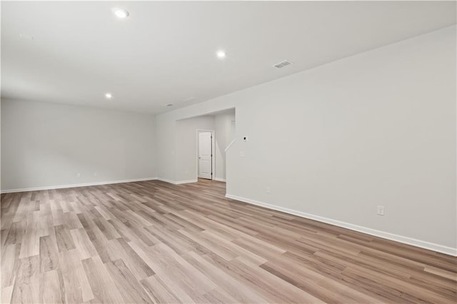 empty room featuring light hardwood / wood-style flooring