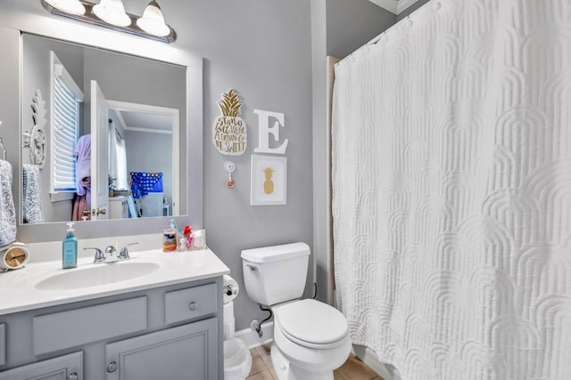 3125 Flatbottom Dr, Dacula, GA 30019 - full bathroom featuring vanity, tile patterned flooring, and toilet