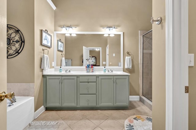 3125 Flatbottom Dr, Dacula, GA 30019 - full bath featuring a sink, tile patterned floors, and tiled shower