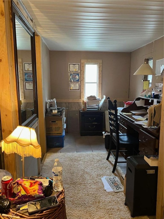 office with tile patterned flooring