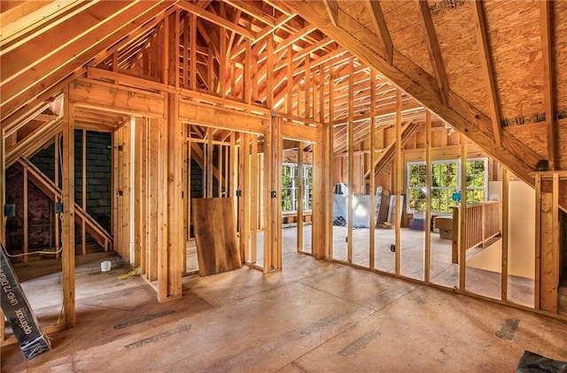 unfinished attic with a wealth of natural light