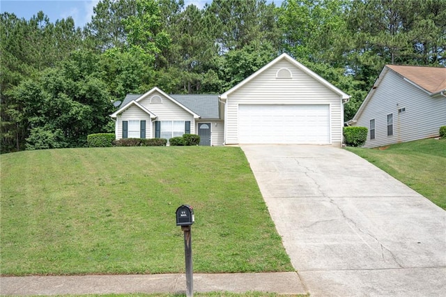 148 Willow Springs Ln, Stockbridge, GA 30281 - ranch-style house featuring a front yard and view of wooded area