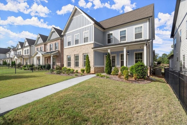 view of front of home with a front yard