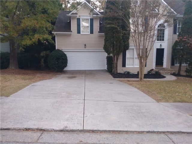 view of front facade with a garage