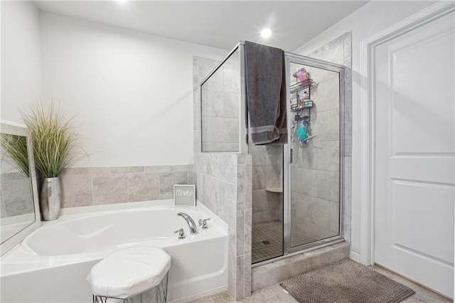 bathroom with plus walk in shower