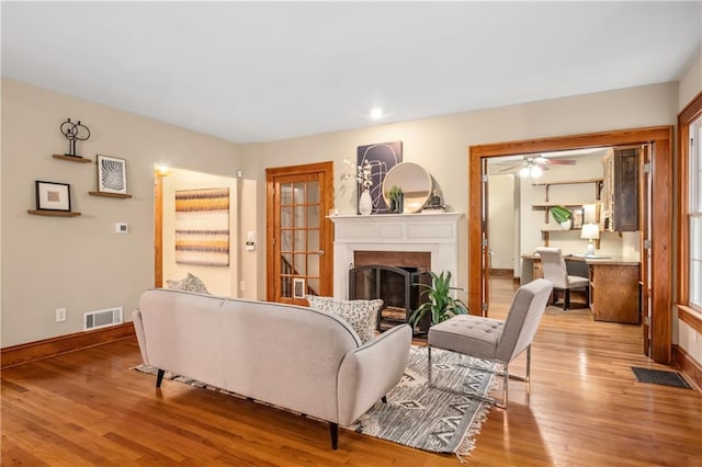 living room featuring hardwood / wood-style floors